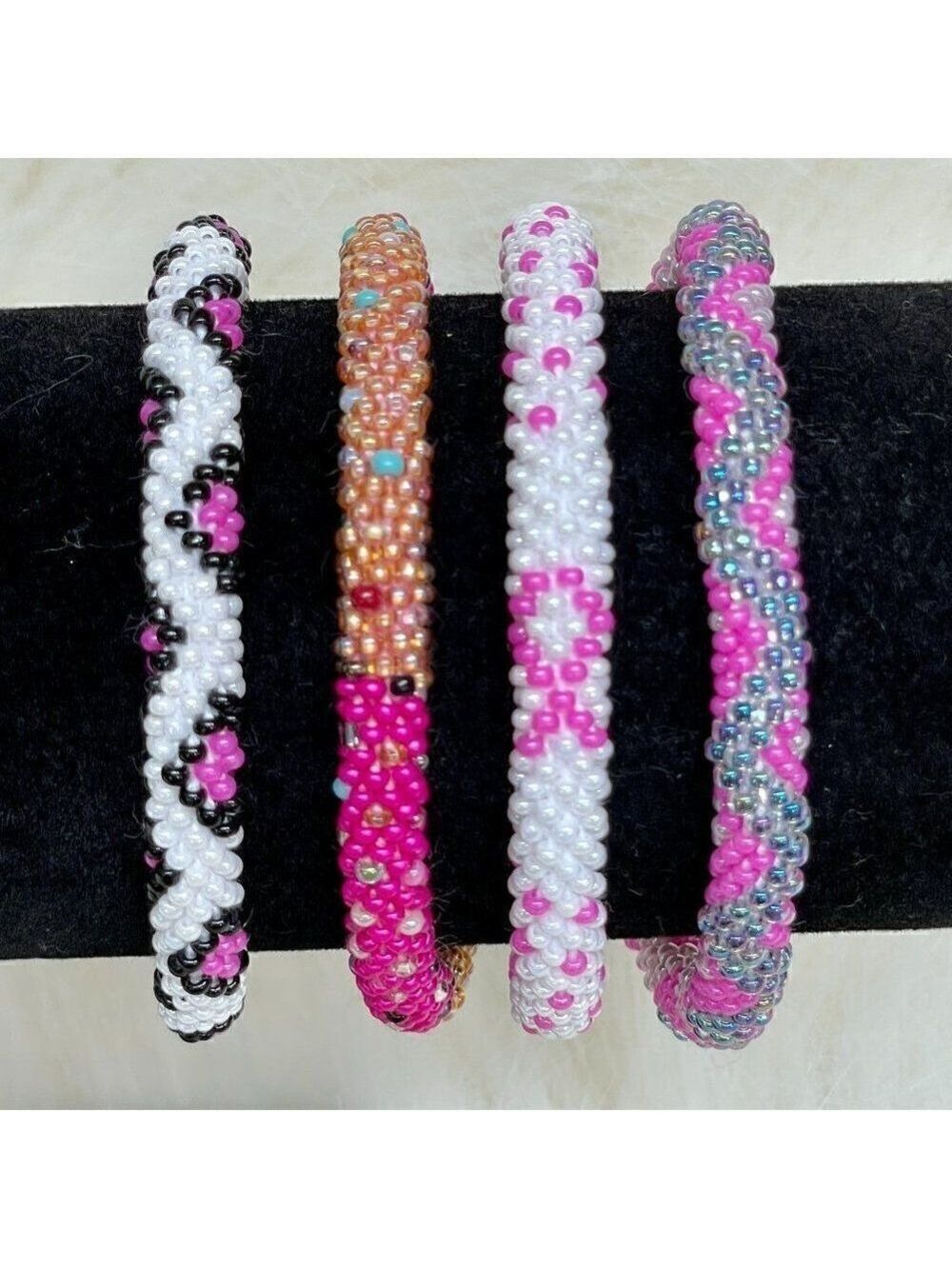 ALL PROFITS TO CHARITY! Bracelets Crocheted by Hand in Nepal (set of 4) #681